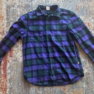 The North Face Purple and Green Plaid Men's Flannel Shirt